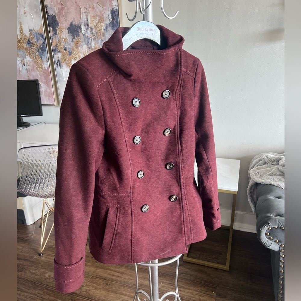 Burgundy H&M Peacoat